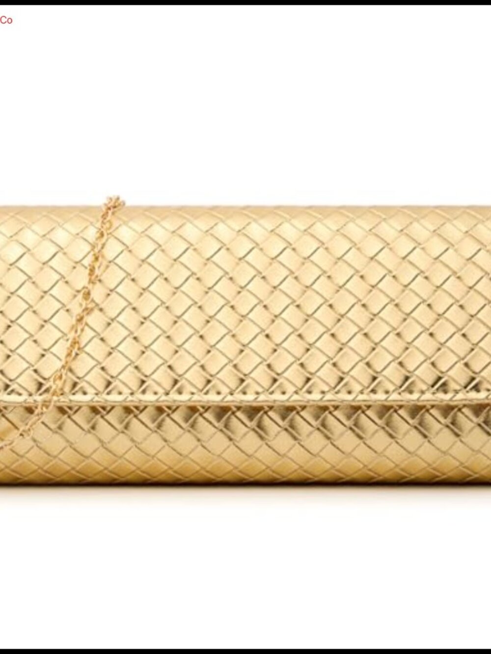 Woven Evening Clutch PU Leather Crossbody Bag Detachable Chain Wedding